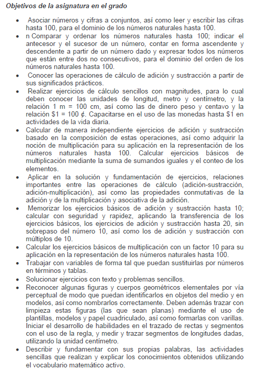 MATEMÁTICA Objetivos da disciplina no 1º ano: Comparar e ordenar os números naturais até 100, indicar o antecessor e sucessor de um número, contar em forma