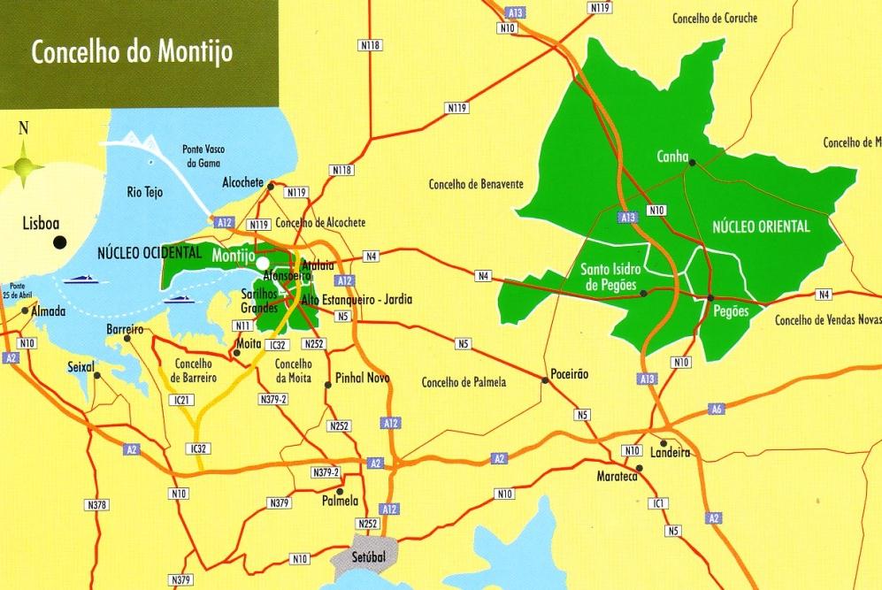 Área de intervenção: A intervenção refere-se ao conjunto dos territórios do concelho de Montijo, nas Áreas Urbana e Rural.