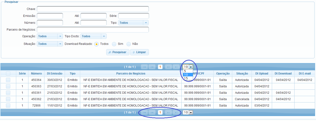 Clique em Limpar para que o sistema apague as opções de filtros efetuados e retorne ao filtro padrão do processo.