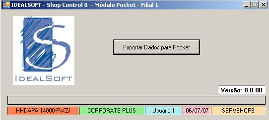 Exportador Pocket Neste capítulo explicaremos como utilizar o exportador do Shop Control 8 para gerar os arquivos com os dados a serem enviados para os vendedores externos.