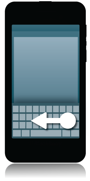 Vá com as mensagens por aí com o Teclado do BlackBerry Dica: Para ocultar o teclado, toque na tela fora do texto.