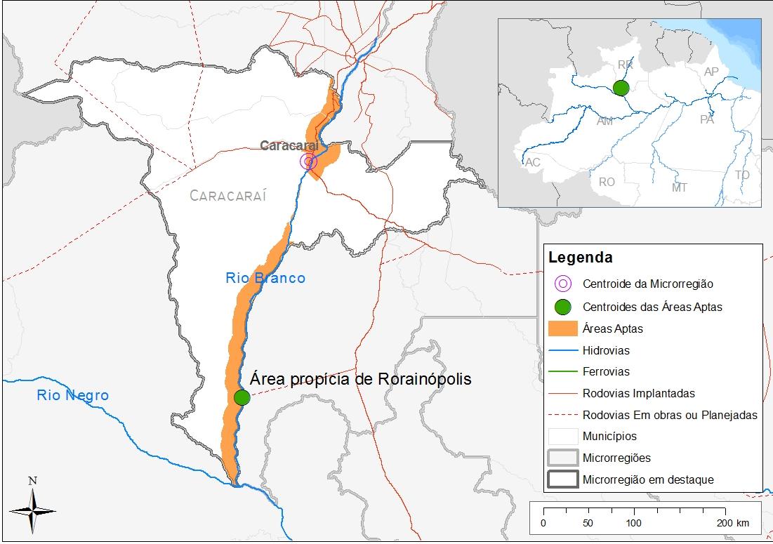 Relatório Técnico Bacia Amazônica Figura 37 - Área propícia de Rorainópolis 10.2 Área propícia de Boa Vista A Tabela 24 apresenta a demanda simulada para a área propícia de Boa Vista.