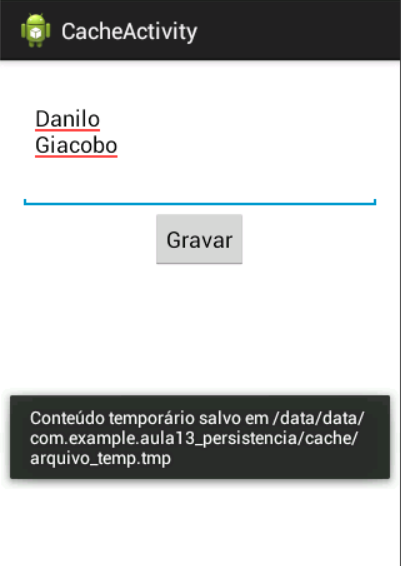 ARMAZENANDO DADOS TEMPORÁRIOS 06/10/2015