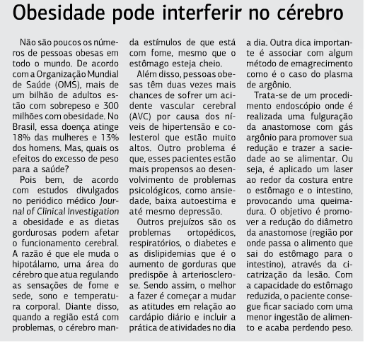 Portal Acrítica Saúde - 27 de setembro de 2014 Fonte:http://acritica.uol.com.br/vida/Manaus-Amazonas-Amazoniacoracao-comemorado-terca-feira_0_1219678022.