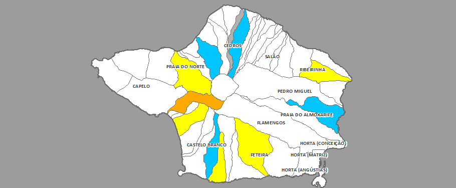 Síntese ilha do Faial Na ilha do Faial, foi identificada uma situação urgente, na Ribeira das Águas Claras, freguesia do Capelo.