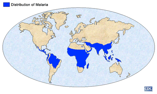 3. Algumas questões biológicas que a matemática pode auxiliar Mathematics & Malaria Worldwide distribution of Malaria, 2004 Center for Disease Control Em todo o mundo, em 2007, havia cerca de 250