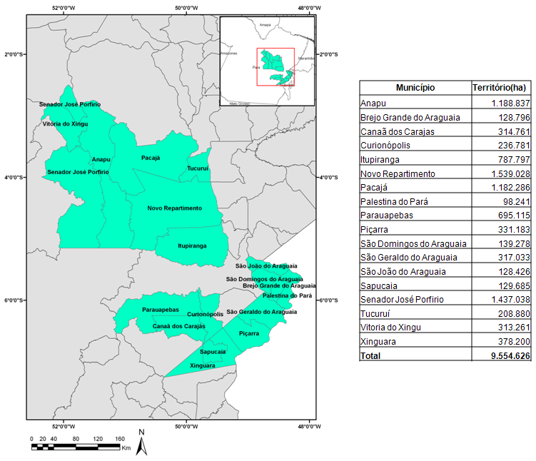 Figura 2 Localização da área mapeada no primeiro semestre de 2011 com referência a 2010. 4.