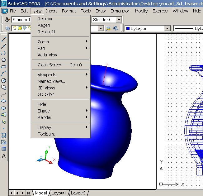 Tente # 11 Parabéns! Consegui fazer um vaso em 3D. Poderá agora manipular como visualizar este modelo.