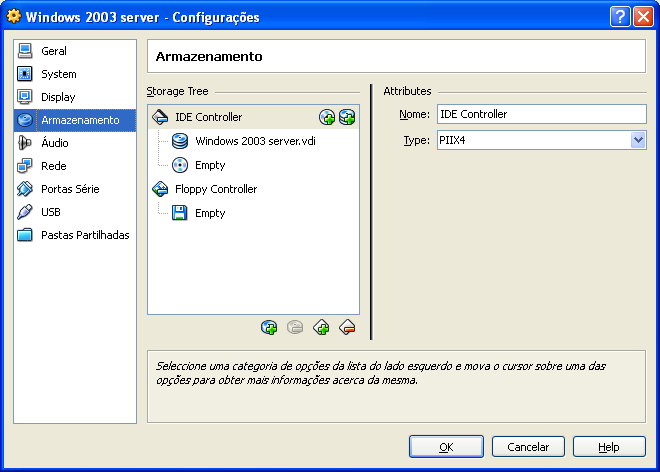 1.3 Colocação do CD de instalação (virtual) O CD está num formato de ficheiro ISO, serve para simular