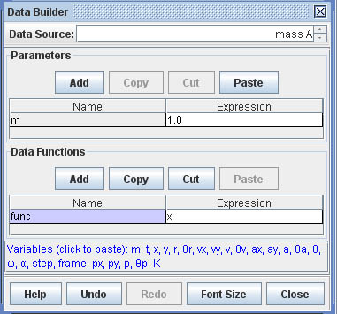 1.2.6 Escolher as tabelas e os gráficos que serão mostrados Com as informações da posição e do tempo obtidas na etapa anterior o programa calcula automaticamente outras grandezas físicas derivadas