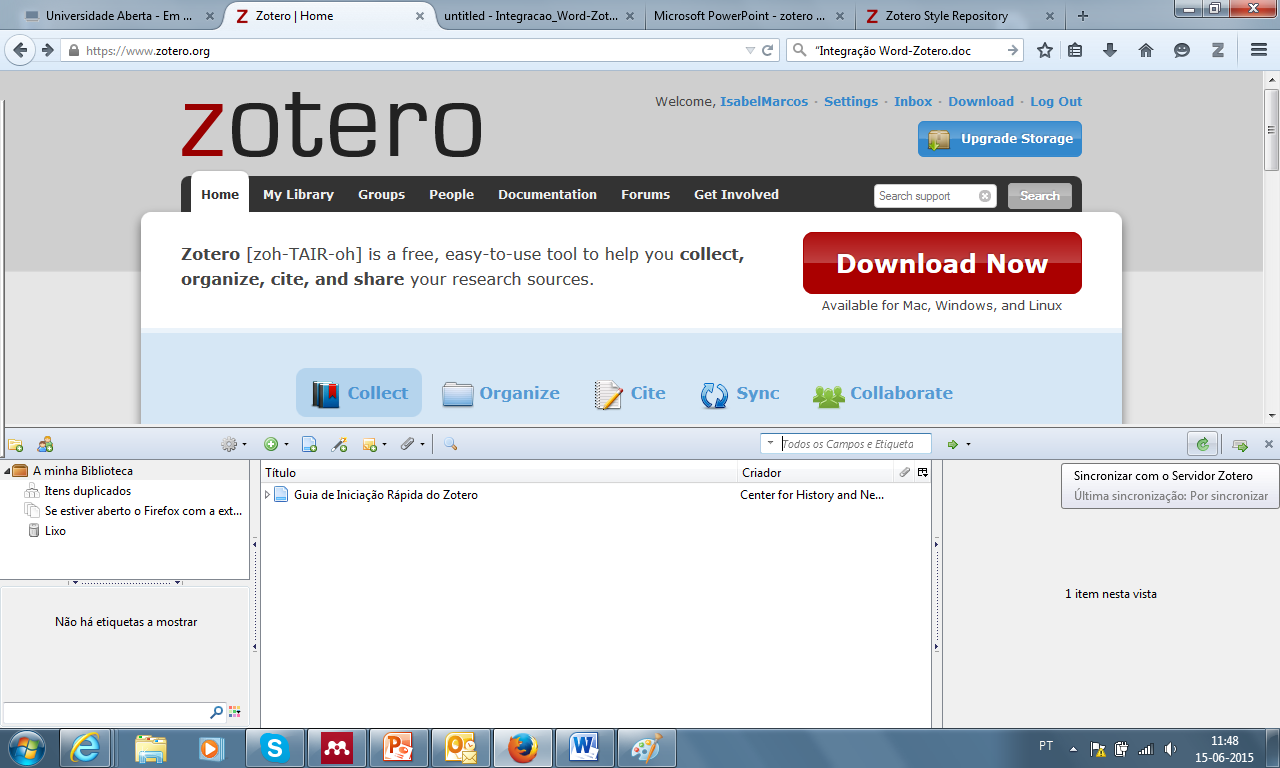 Zotero instalado