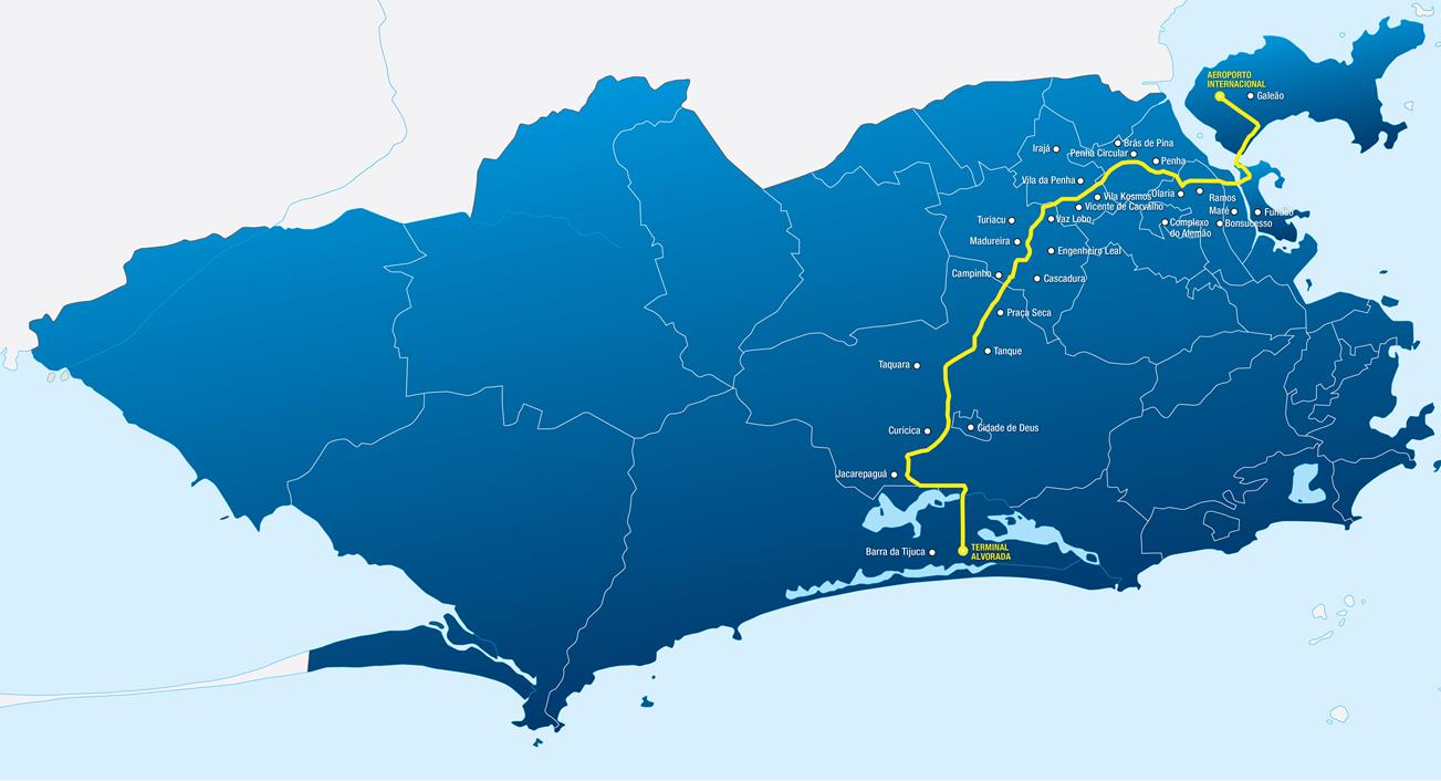 TRANSCARIOCA 27 Bairros Interligados Barra da Tijuca, Jacarepaguá, Curicica, Cidade de