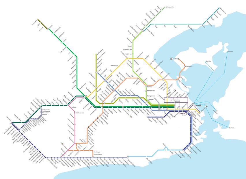 Mapa de Transportes - 2016 METRÔ TREM BARCAS