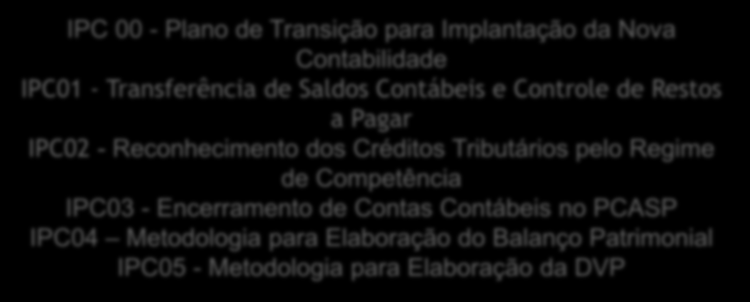 no PCASP IPC04 Metodologia para Elaboração do Balanço Patrimonial IPC05 - Metodologia para Elaboração da DVP Nota técnica 5 de 21.11.2013.