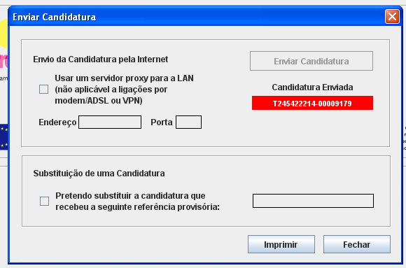 (pergunte ao administrador do seu sistema) digite o endereço do proxy e a porta respectiva, antes de fazer a verificação. Se não, deixe os referidos campos em branco.