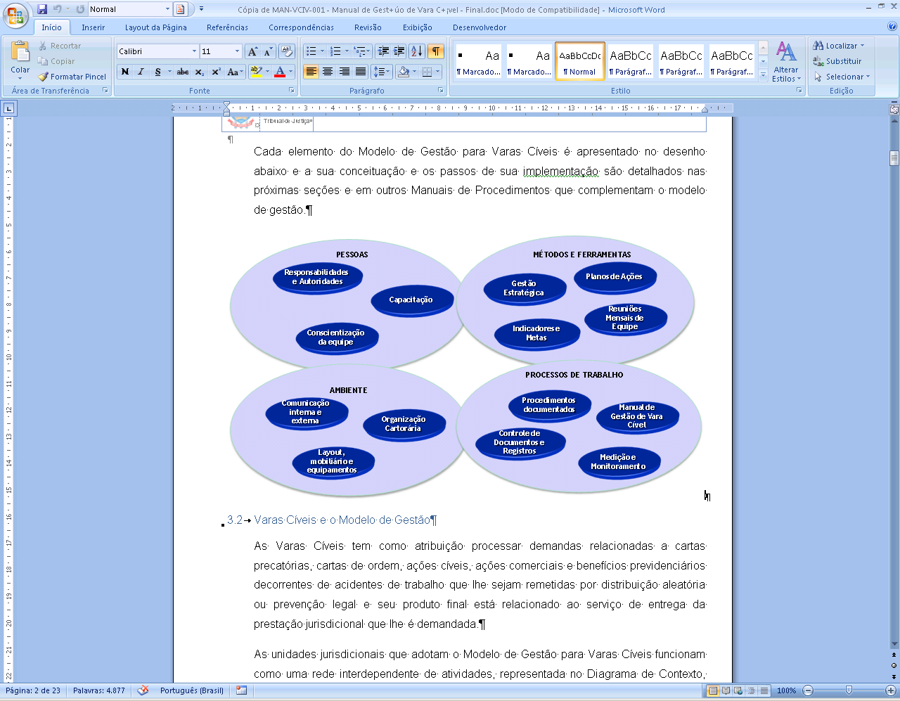 2 Varas Cíveis e o Modelo de Gestão As Varas Cíveis têm como atribuição processar demandas relacionadas a cartas precatórias, cartas de ordem, ações cíveis, ações comerciais e benefícios