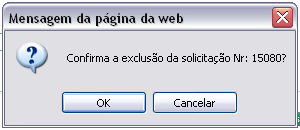 Para alterar ou excluir uma solicitação de formulários, primeiro deve-se pesquisar pelo Número ou pela Situação (Nova Solicitação).