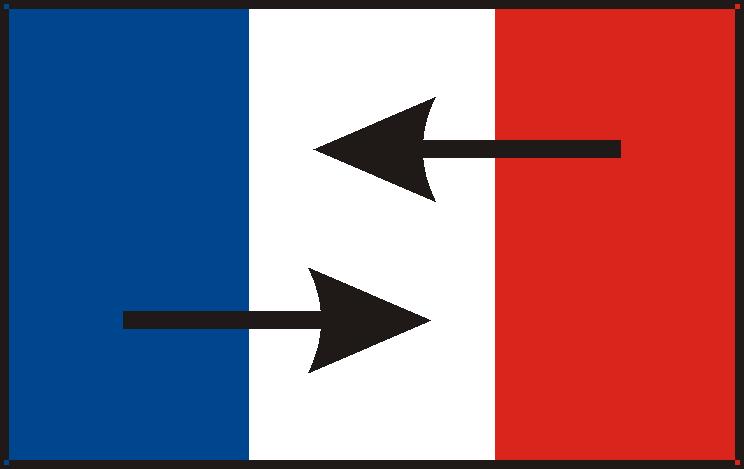 A Marca Carrefour 7 Figura 4: Representação do cruzamento das cores entre a bandeira francesa e o símbolo construído para a empresa Carrefour. Fonte: http://www.rldiseno.
