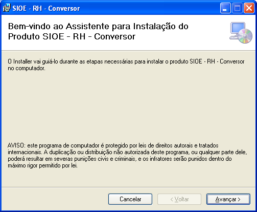 Clique sobre o ficheiro e dê inicio ao processo de