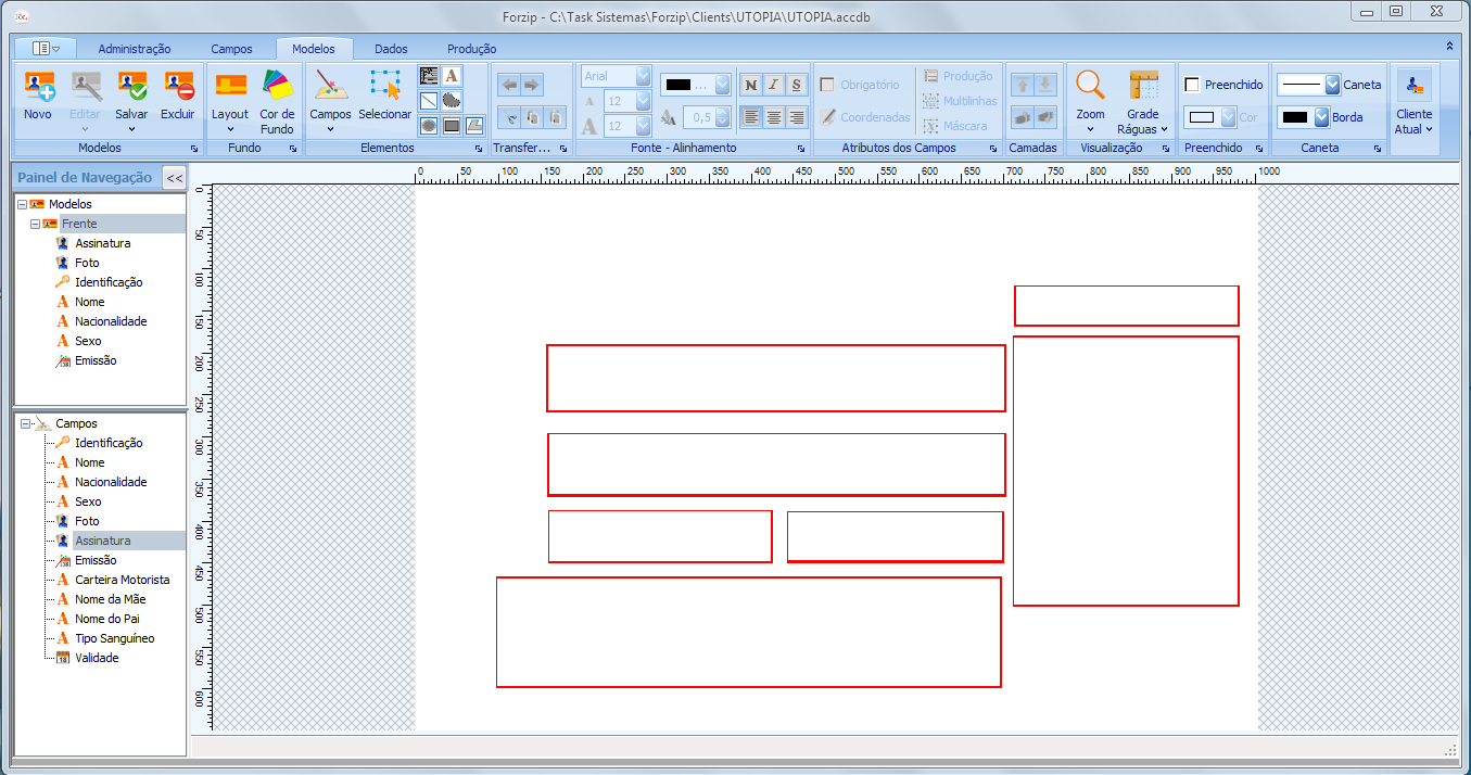 Se você já tem um arquivo imagem do layout, clique no botão Layout e selecione-o.