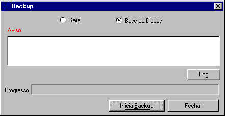 5.4.2. Ferramentas de segurança de dados 5.4.2.1. Fazendo o backup da base de dados Acesse Ferramentas > Backup.