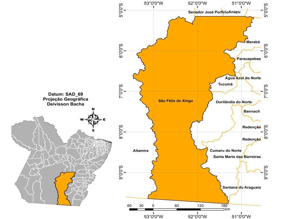 2. METODOLOGIA DE TRABALHO 2.1. Área de Estudo O município de São Félix do Xingu pertence à Mesorregião Sudeste Paraense e a Microrregião de São Félix do Xingu.