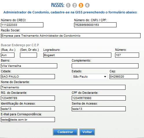 Cadastro de Administrador de Condomínio Esta opção é destinada ao cadastro de administradores de condomínios para gerenciamento da escrituração fiscal de seus clientes, e poderá ser utilizada por