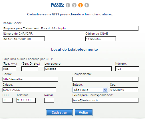 Confirme o e-mail cadastrado, anote o Login e Senha e, em seguida clique em Confirmar. Cadastro de Prestadores e/ou Tomadores, Pessoa Física/Jurídica (Exceto Construção Civil).