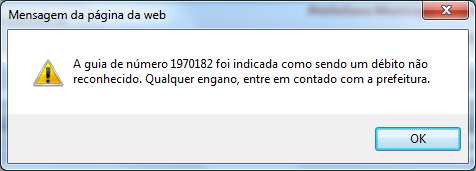 Opção Não reconheço Na opção Não Reconheço, você solicitará o cancelamento da guia gerada indevidamente, a qual posteriormente