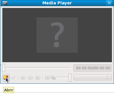 Ilustração 126: Player de mídia Para abrir o arquivo clique no botão de abrir e selecione