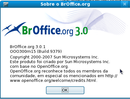 Ilustração 137: Sobre o BrOffice.org 3.0 12.9 Clique em Ajuda Sobre o BrOffice.