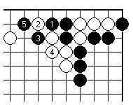 6 pontos em quadrado no canto Esta forma está morta se estiver completamente cercada por fora, como está agora. Se branco jogar em A preto morre, e se jogar em B acontecerá um Ko.