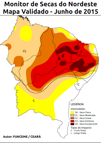 Essas mudanças foram em virtude das precipitações que ocorreram ao longo do mês de junho, onde estas ficaram em torno da normalidade ou ligeiramente acima da média nessas áreas.