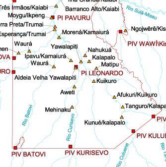 Sistema regional multilíngue: Alto Xingu Três famílias e uma língua isolada Aruak: Wauja,