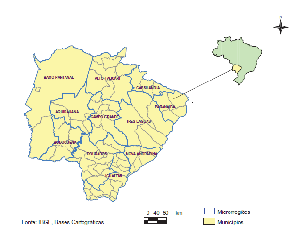 12 Figura 1 Mapa do Estado de Mato Grosso do Sul.