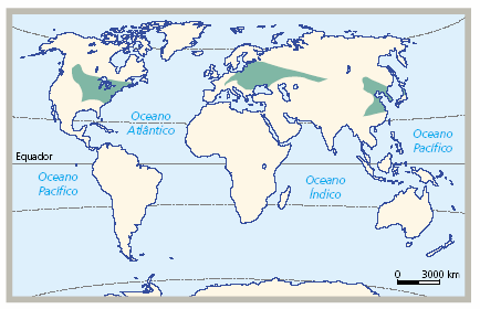 É interessante notar que, apesar de estarem ambos nas mesmas latitudes, os climas temperados oceânico e continental são