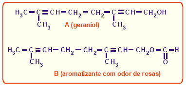 29 (Vunesp-SP) Sobre o aromatizante de fórmula estrutural a seguir (fig. 1), são feitas as seguintes afirmações: I. A substância tem o grupo funcional éter. II.