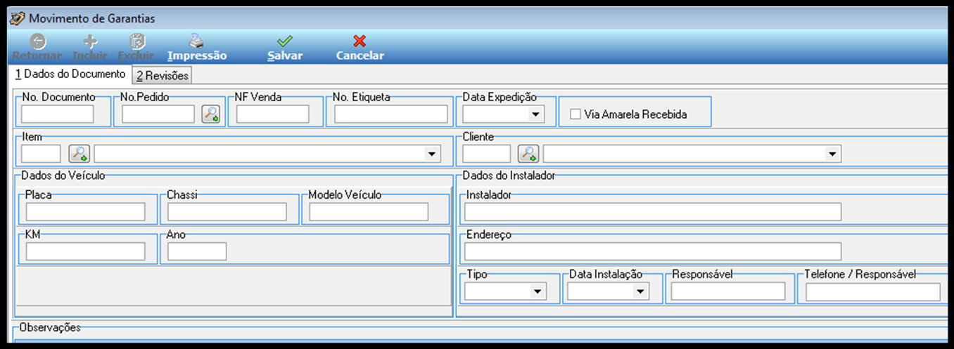 na grid utilizando duplo click ou selecionar e utilizar o botão Editar. Para registrar uma nova garantia utilizar o botão Incluir. Figura 5 Consulta realizada.