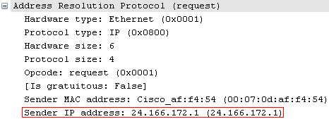 Byte length protocol address (tamanho do endereço do protocolo): Campo de 8 bits representado em bytes, que especifica o tamanho do endereço do protocolo que está sendo utilizado em camada de rede.