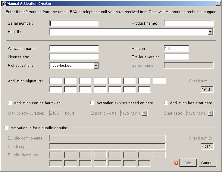 25. Forneça as informações do Serial number e Host ID para o engenheiro da Rockwell.