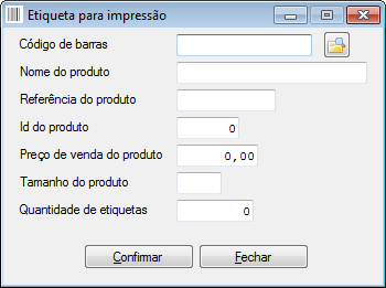 Adicionando etiquetas para impressão Na seqüência, são apresentadas as características da etiqueta a ser impressa, para adicionar os códigos variáveis a serem impressos através do ícone Adicionar