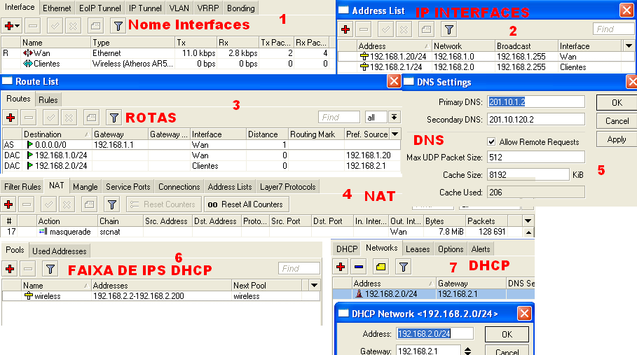 MPLS - Suporte a MPLS Multicast - Suporte a Multicast NTP - Servidor e cliente NTP (relógio) Radiolan - Suporte a placa Radiolan RouterBoard - Utilitário para RouterBoards Routing - Suporte a