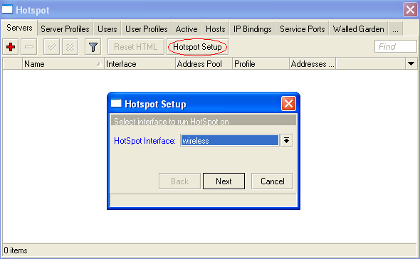 6.2. Configuração do Hotspot Figura 8: Página padrão do Hotspot
