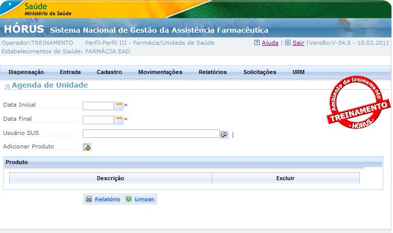 121 No entanto, para o perfil Gestor Estadual aparecerá, em alguns relatórios, o filtro Estabelecimento de Saúde.