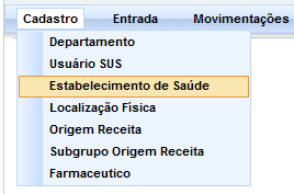 43 Cadastro de Estabelecimento de Saúde É necessário cadastrar os estabelecimentos que utilizarão o HÓRUS e aqueles que, embora não utilizem o HÓRUS, receberão produtos para dispensação ou uso