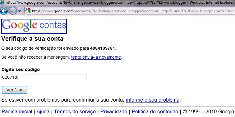 Tela que surge após clicar no botão, preencha os campos solicitados.