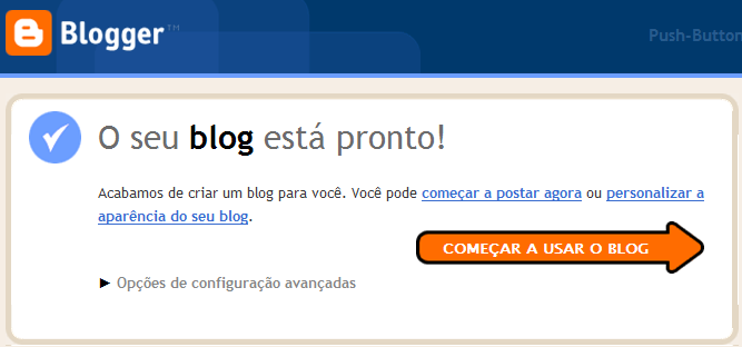 Observe que o modelo selecionado está destacada com uma borda laranja, para selecionar outro é só clicar sobre a imagem. Concluída a escolha clique sobre o botão.