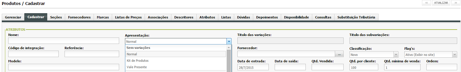 Kits com opção de seleção de Variações e regras de preço O que é Possibilidade de o cliente escolher a variação de cada produto dentro do kit definido pelo cliente, sem ter a possibilidade de remover