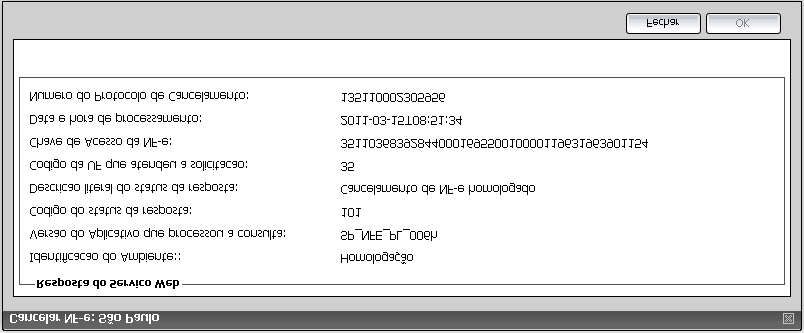 Uma nova janela mostrará o resultado do processamento.