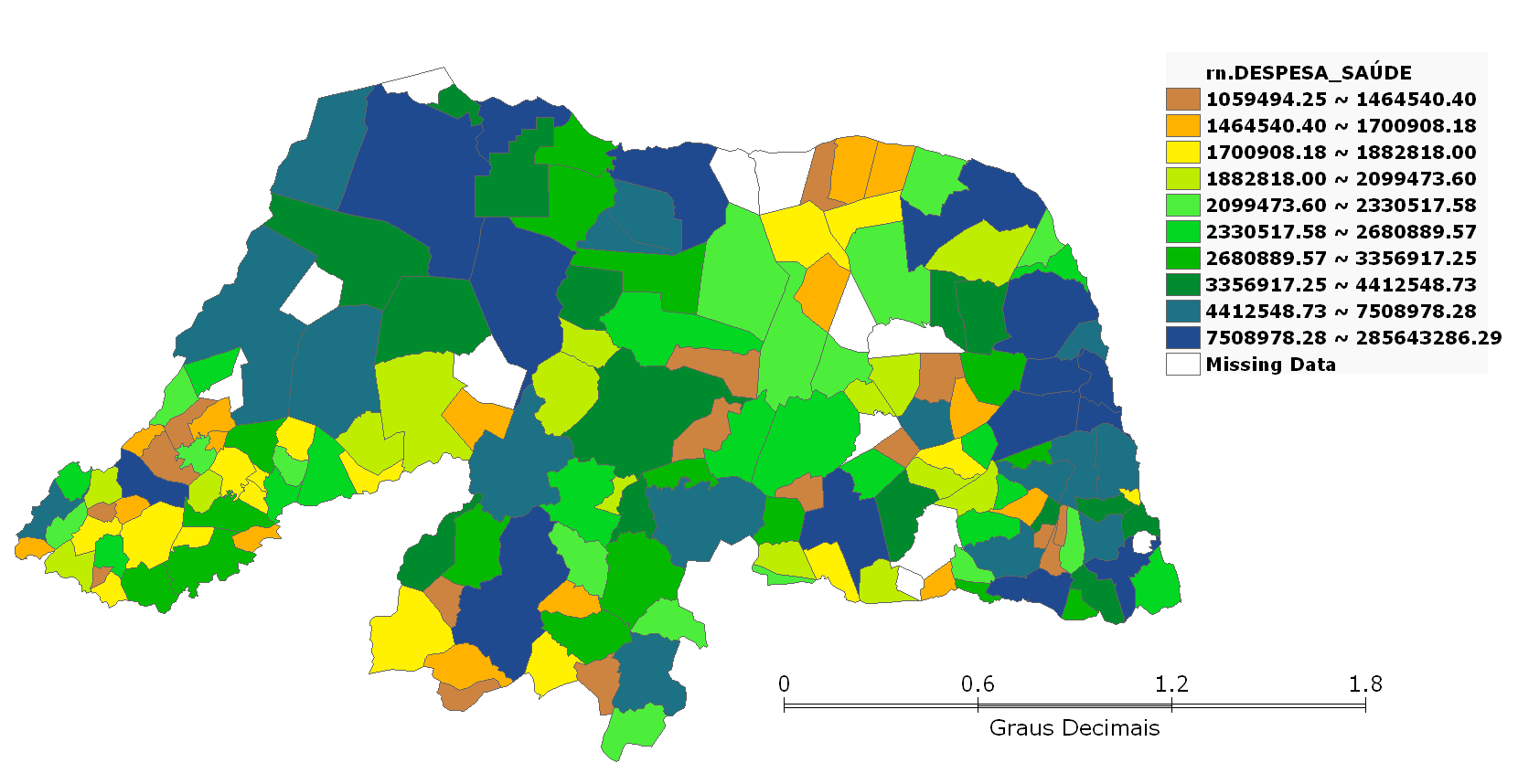 Figura 3. Percentual de partos cesáreos. Figura 4. Gastos na saúde. telefone. O apoio da ferramenta supre a limitada capacidade humana de analisar grandes volumes de dados.